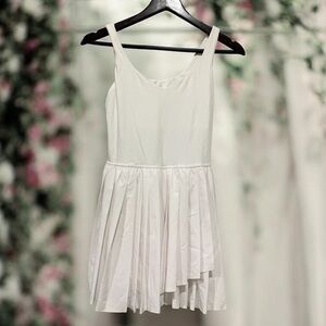 aerie White Pleated Mini Dress
